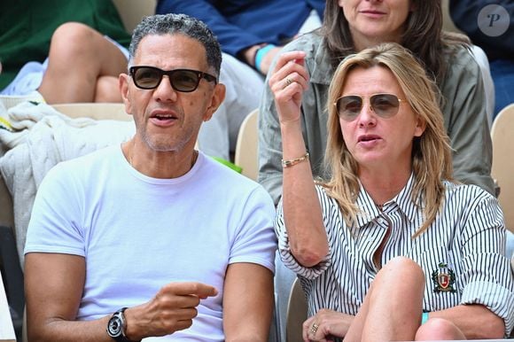Roschdy Zem et Sarah Poniatowski dans les tribunes de Roland Garros le 01 juin 2025 à Paris, France. Photo by ABACAPRESS.COM