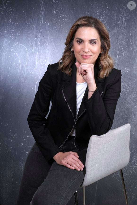 Exclusif - Sonia Mabrouk pose lors de l'enregistrement de l'émission "Chez Jordan de Luxe" à Paris le 16 octobre 2024. © Cédric Perrin/Bestimage