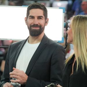 Mary Patrux et Nikola Karabatic lors du Championnat du monde masculin 2025 de l'IHF, demi-finale de handball entre la France et la Croatie le 30 janvier 2025 à l'Arena Zagreb à Zagreb, Croatie. 

Photo par Laurent Lairys/ABACAPRESS.COM