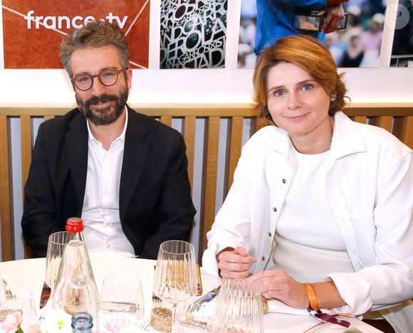 Exclusif - Stephane Sitbon-Gomez (N° 2 de France TV) et Caroline Fourest au déjeuner dans la loge de France TV lors des Internationaux de France de Tennis de Roland Garros 2024 - Jour 09 à Paris, France, le 3 juin 2024. © Bertrand Rindoff/Bestimage