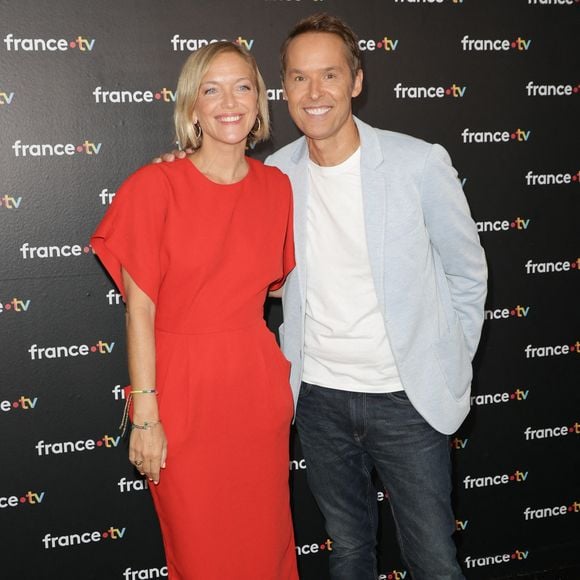 Maya Lauqué et Damien Thévenot au photocall de la conférence de presse de rentrée de France Télévisions à Paris, France, le 4 septembre 2024. © Coadic Guirec/Bestimage
