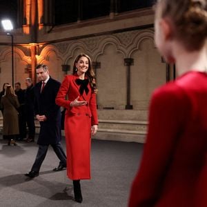 La princesse de Galles arrive à l'abbaye de Westminster, à Londres, pour assister à la cérémonie de chants Together At Christmas. Date de la photo : Vendredi 6 décembre 2024. ...Isabel Infantes/PA Wire