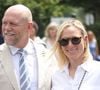 Zara et Mike Tindall arrivent à Wimbledon lors de la deuxième journée des Championnats de Wimbledon 2022 au All England Lawn Tennis and Croquet Club, Wimbledon. Photo by James Manning/PA Wire