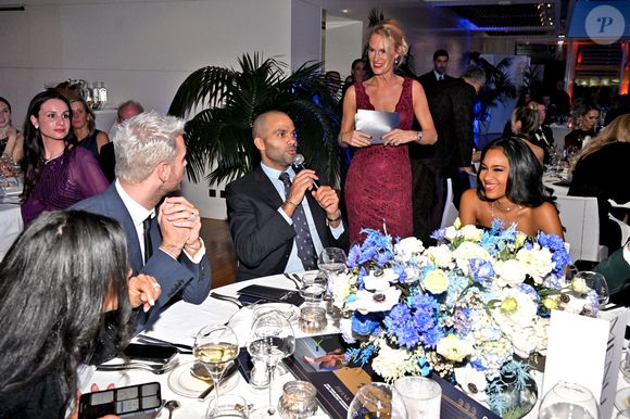 Exclusif - Matt Pokora, Tony Parker, Marlène Harnois, médaillée olympique en taekwondo, et Clémence Botino au gala annuel de la Fondation Elina Svitolina au Yacht Club de Monaco, le 2 décembre 2022. © Bruno Bebert / Bestimage