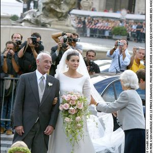 Clotilde Courau à son mariage à la Basilique Sainte Marie des Anges à Rome 25 septembre 2003 AGENCE / BESTIMAGE
