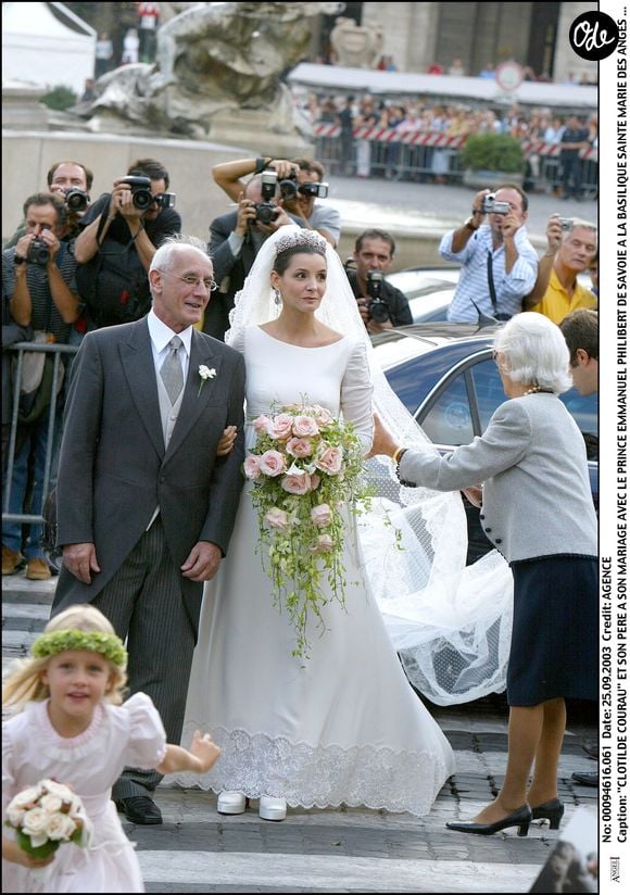 Clotilde Courau à son mariage à la Basilique Sainte Marie des Anges à Rome 25 septembre 2003 AGENCE / BESTIMAGE