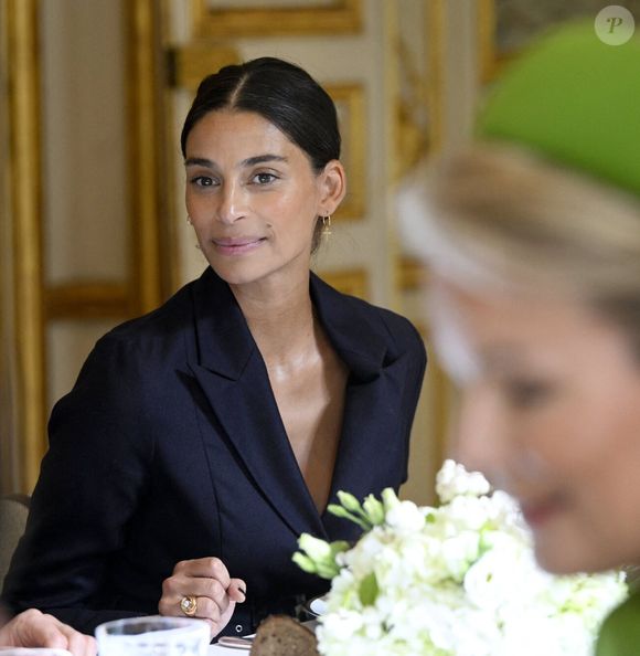 L'animatrice de télévision belge Tatiana Silva lors déjeuner de travail avec les acteurs français et belges de l'industrie créative et culturelle à l'Hôtel de Ville de Paris, France, le 15 octobre 2024, le deuxième jour de la visite officielle du couple royal belge en France. © Didier Lebrun/Pool/Photonews/Bestimage