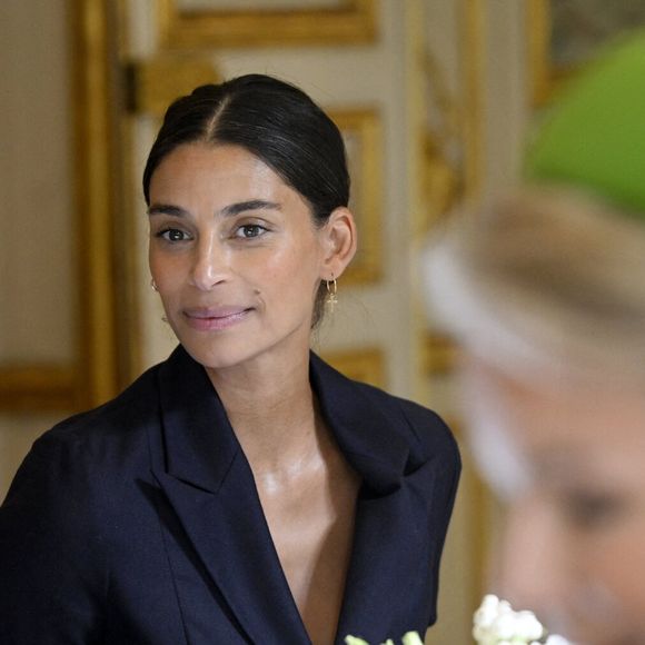 L'animatrice de télévision belge Tatiana Silva lors déjeuner de travail avec les acteurs français et belges de l'industrie créative et culturelle à l'Hôtel de Ville de Paris, France, le 15 octobre 2024, le deuxième jour de la visite officielle du couple royal belge en France. © Didier Lebrun/Pool/Photonews/Bestimage