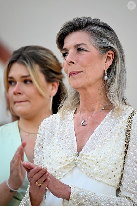 Camille Gottlieb et la princesse Caroline de Hanovre - Célébration des 20 ans de règne du prince souverain Albert II de Monaco sur la place du Palais à Monaco, le 19 juillet 2025. © Bruno Bebert/Bestimage