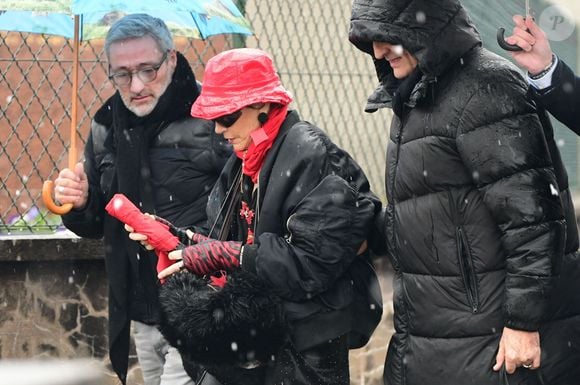 Exclusif - Isabelle Morini-Bosc aux obsèques de son mari Alain en l'église Saint-Pierre dans la commune d'Abrets en Dauphiné, France, le 14 mars 2025. © Romain Doucelin/Bestimage