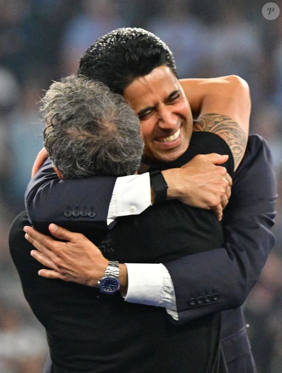 Nasser Al-Khelaïfi et Luis Enrique - Finale de la Ligue Des Champions 2025 "PSG - Inter Milan" à l'Allianz Arena de Munich, le 31 mai 2025.
© Christian Liewig/Bestimage