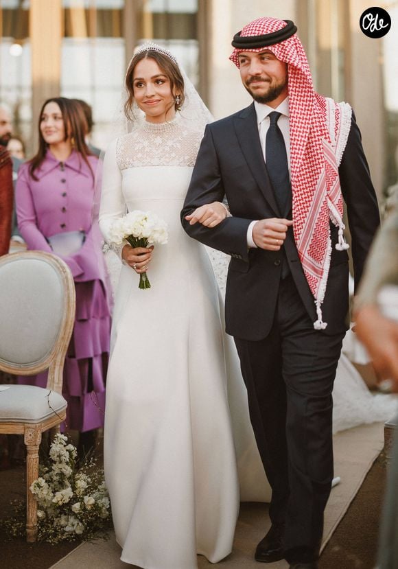 La princesse Iman de Jordanie et Jameel Alexander Thermiotis - Mariage de la princesse Iman de Jordanie avec Jameel Alexander Thermiotis au palais Beit al-Urdon à Amman en Jordanie le 12 mars 2023. Dana Press / Bestimage