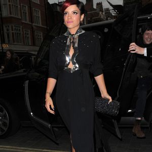 Lily Allen - People à la sortie du restaurant "Number 1" où avait lieu la soirée "The Other Ball" à Londres. Le 4 juin 2014