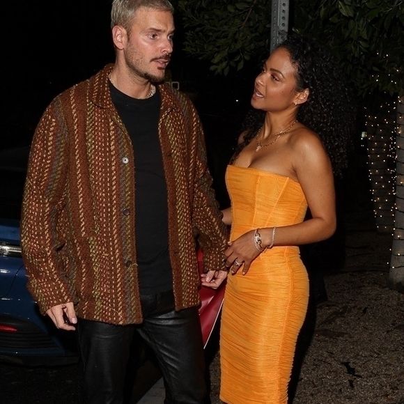Exclusif - Christina Milian et son mari M. Pokora (Matt Pokora) à la sortie du restaurant Catch Steak House à West Hollywood, Los Angeles, Californie, Etats-Unis, le 6 janvier 2023. 
Backgrid USA / Bestimage