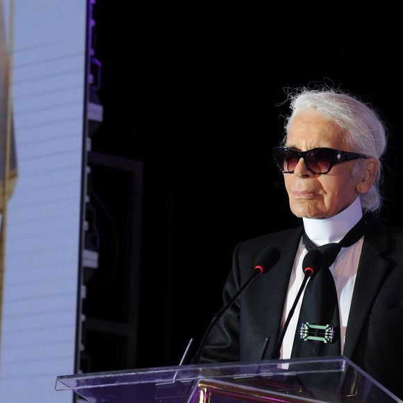 Karl Lagerfeld à la soirée caritative lors du festival de la mode Baidu Digital à Shanghai en Chine, le 20 décembre 2016 © TPG via Zuma/Bestimage