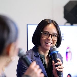 Agathe Auproux - G.Attal lance sa fondation "Faire Face", contre le harcèlement scolaire, au Philanthro-Lab à Paris, le 6 novembre 2024. 
© Dominique Jacovides / Bestimage