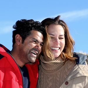 Jamel Debbouze et sa femme Mélissa Theuriau au 20ème festival du film de comédie de l'Alpe d'Huez le 20 janvier 2017. © Dominique Jacovides / Bestimage