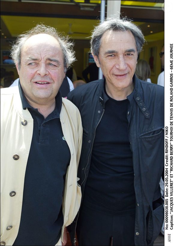 Jacques Villeret et Richard Berry en 2004 à Roland Garros. © Bestimage