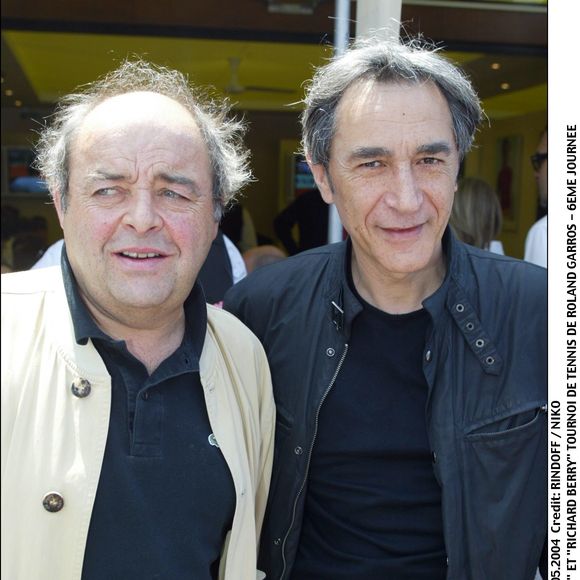 Jacques Villeret et Richard Berry en 2004 à Roland Garros. © Bestimage