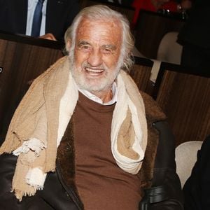 Jean-Paul Belmondo lors de la présentation en avant-première de 'The Gazelles' un film réalisé par Paul Belmondo et projeté à l'Unesco en présence de Audrey Azoulay la directrice générale de l'Unesco et Dominique Serra fondatrice et directrice du Rallye des Gazelles du Maroc à Paris le 24 novembre 2017. © Denis Guignebourg / Bestimage