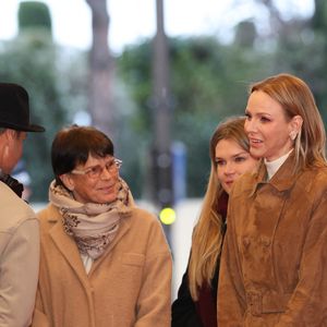 Le prince Albert II de Monaco, La princesse Charlène de Monaco, La princesse Stéphanie de Monaco, Camille Gottlieb lors du spectacle Monaco sous les Etoiles, sous le chapiteau de Fontvieille à Monaco, le 22 décembre 2025. 
© Claudia Albuquerque / Bestimage