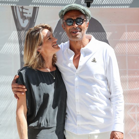 Amelie Mauresmo, Yannick Noah assistent à l'inauguration de la fresque de Yannick Noah à Roland-Garros 2023 le 28 mai 2023 à Paris, France. Photo by Nasser Berzane/ABACAPRESS.COM
