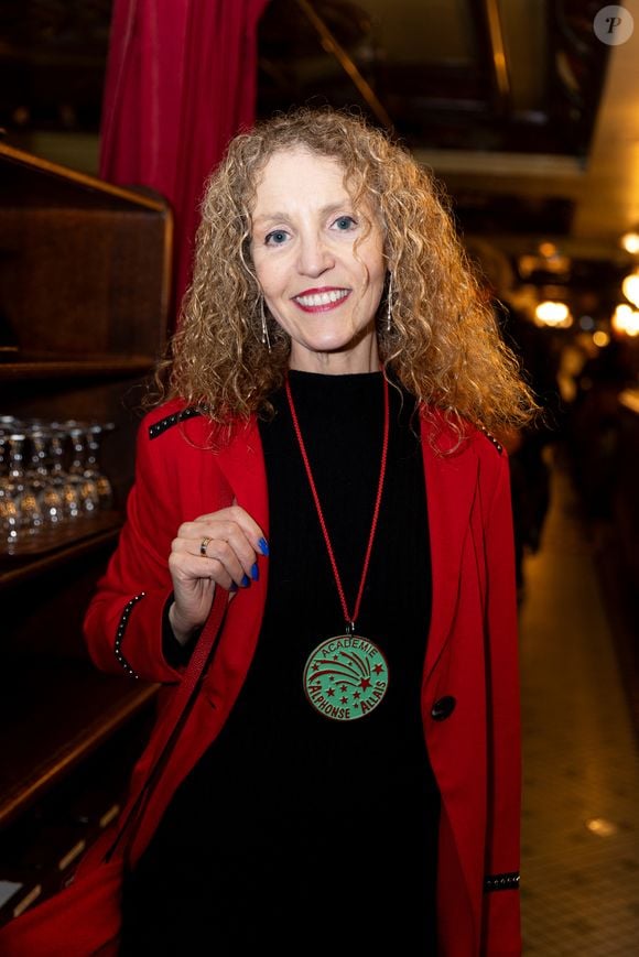 Myriam Allais lors de la cérémonie d'intronisation de A.Dussollier et C.Frot à l'académie Alphonse Allais au cabaret La Crémaillère 1900 à Paris le 26 janvier 2026

© Tiphaine Praud-Lebely / Bestimage