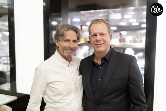 Exclusif - Le chef Gérald Passédat, Christophe Pinguet - Dîner "Shortcut Secret Christmas Dinner" à la brasserie Lutetia à Paris, le 17 décembre 2019. Ce dîner a été conçu pour l'occasion par G. Passedat dans la grande tradition d'un noël méditerranéen.  
© Eric Mercier via Bestimage