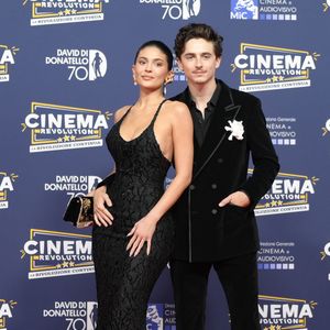 Timothée Chalamet et sa compagne Kylie Jenner à la cérémonie David di Donatello Awards  à Rome, le 7 mai 2025. Zuma Press / Bestimage