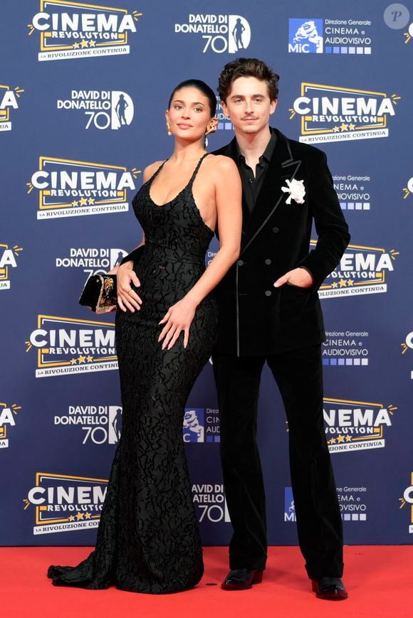 Timothée Chalamet et sa compagne Kylie Jenner à la cérémonie David di Donatello Awards  à Rome, le 7 mai 2025. Zuma Press / Bestimage