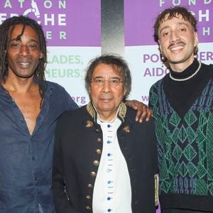 Laurent Voulzy et ses fils Julien et Cliff au Gala de la Fondation Recherche Alzheimer à l'Olympia à Paris le 17 mars 2025. Crédit Olivier Borde - Bertrand Rindoff/Bestimage