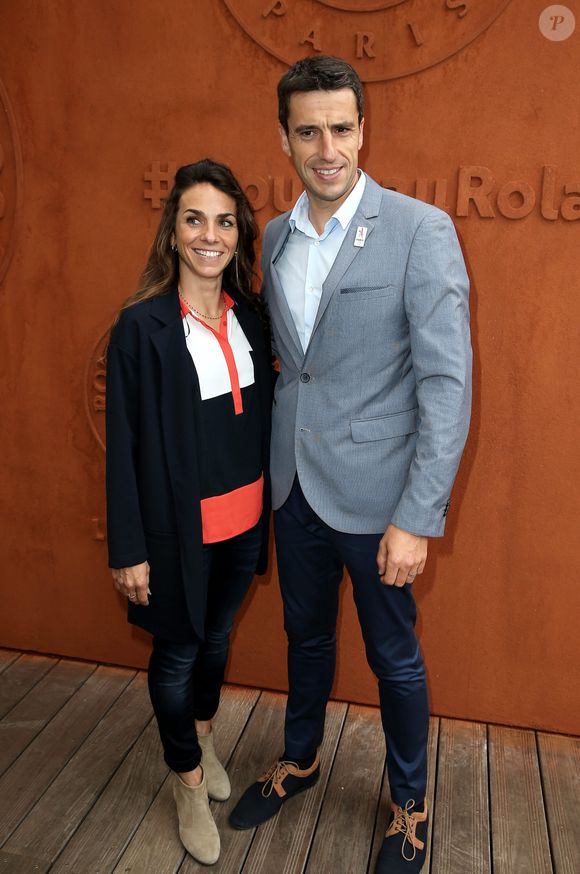 Tony Estanguet et sa femme Laeticia - People au village des internationaux de France de tennis à Roland Garros à Paris 4 juin 2016. © Dominique Jacovides / Bestimage