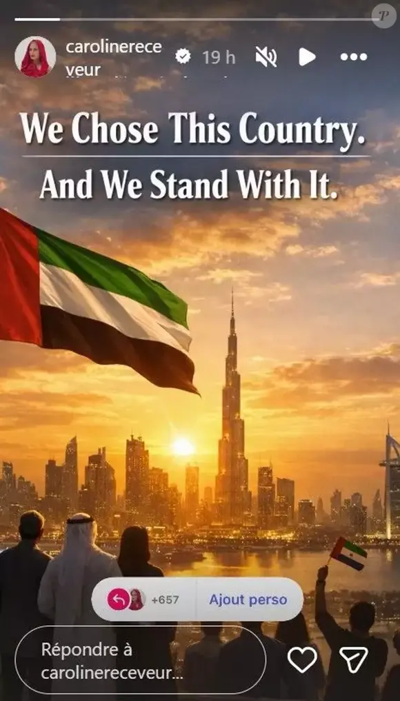 Capture Instagram de Caroline Receveur.