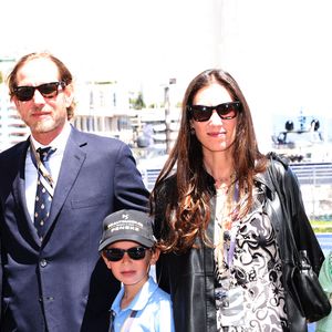 Andrea Casiraghi, fils de la Princesse Caroline de Monaco, et son épouse Tatiana étaient présents au 2026 Monaco E-Prix, pour passer un moment en famille dans les tribunes avec leurs trois enfants, Sacha, Maximilian, et India. Andrea Casiraghi et Tatiana Casiraghi sont également montés sur le podium pour remettre le trophée à Nyck De Vries de Mahindra Racing, le 16 mai 2026, à Monaco. Photo by JC Vinaj/ABACAPRESS.COM