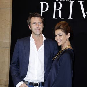 Le prince Emmanuel-Philibert de Savoie et la Princesse Clotilde de Savoie (Clotilde Courau) - Photocall du defile de mode Haute-Couture Automne-Hiver 2013/2014 "Armani" a Paris le 2 juillet 2013.