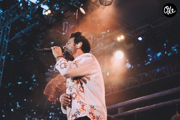 Le chanteur Christophe Maé se produit en concert dans le cadre du festival F'Estivada à Rodez, en France, le 22 juillet 2023. Photo : Tourneret F/Andbz/Abaca