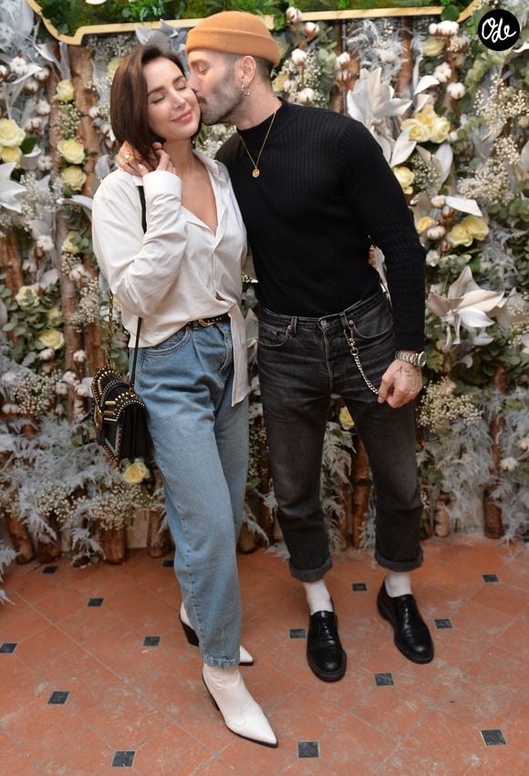 Jade Leboeuf (la fille de l’ex-footballeur F. Leboeuf) et son mari Stéphane Rodrigues - Présentation de la liqueur St-Germain à Paris le 23 janvier 2020. © Veeren/Bestimage #