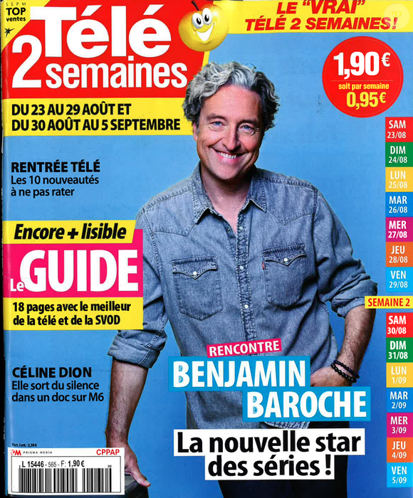 Couverture du magazine Télé 2 semaines paru le lundi 18 août 2025.
Crédit : Télé 2 semaines