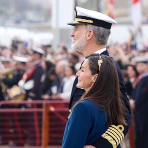 Le roi Felipe VI et la reine Letizia d'Espagne président les adieux du « Juan Sebastián de Elcano » avec l'Infante Leonor comme aspirante à Cadix - King Felipe, Farewell ceremony on the occasion of the departure of the training ship ‘Juan Sebastián de Elcano’ in the port of Cadiz, Spain, 11 January 2025. ( DANA-No: 02576882 )