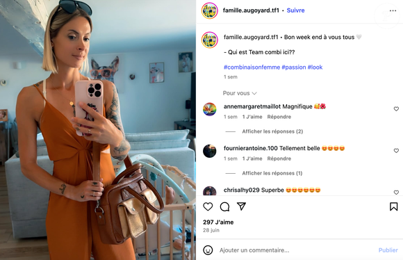 Roxanne Augoyard sur Instagram.
Crédit : Instagram/famille.augoyard.tf1