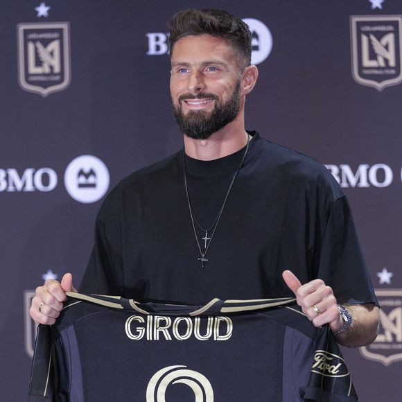 Présentation officielle d'Olivier Giroud au club de Los Angeles FC. Il a signé pour la saison 2024-2025.