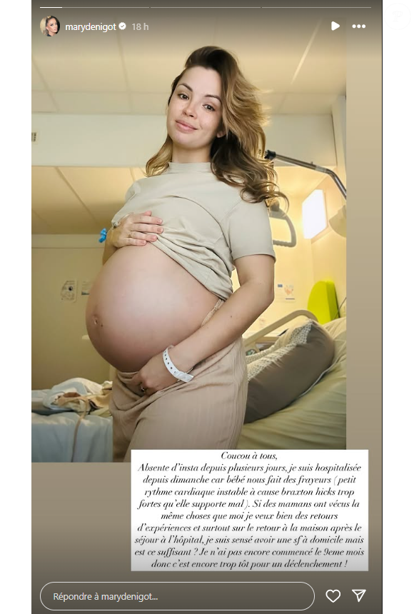 Marie Denigot (Danse avec les stars), enceinte et hospitalisée. Instagram