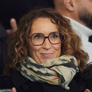 Marie-Sophie Lacarrau - Célébrités dans les tribunes du match de Ligue 1 McDonald's opposant le Paris Saint-Germain (PSG) à L’AS Monaco (4-1) au Parc des Princes à Paris le 7 février 2024. © Cyril Moreau/Bestimage