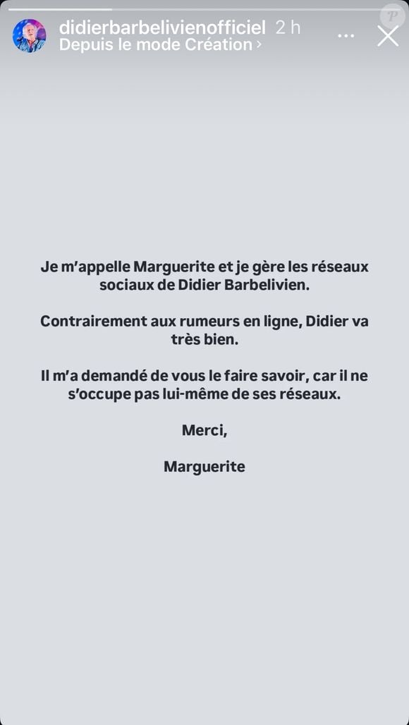 Didier Barbelivien, "Instagram".