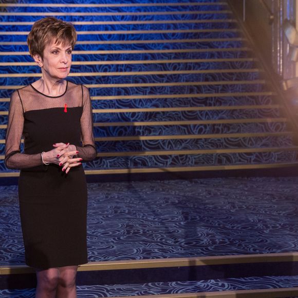 Catherine Laborde - Backstage de l'enregistrement de l'émission "La télé chante pour le Sidaction" aux Folies Bergère à Paris. Gorassini-Moreau/Bestimage