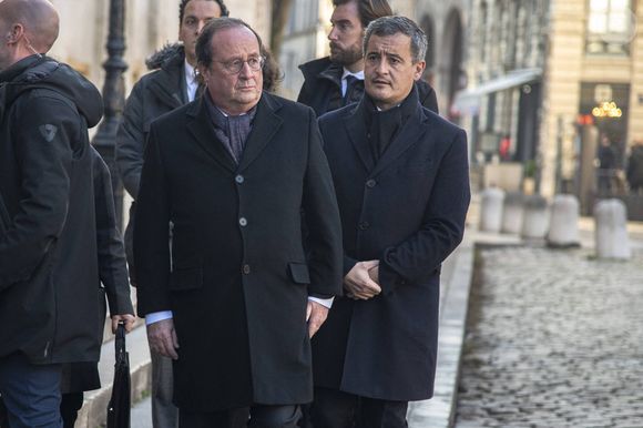 François Hollande, Gérald Darmanin - Obsèques de Gérard Collomb en la cathédrale Saint-Jean à Lyon. Le 29 novembre 2023
© Bony / Pool / Bestimage