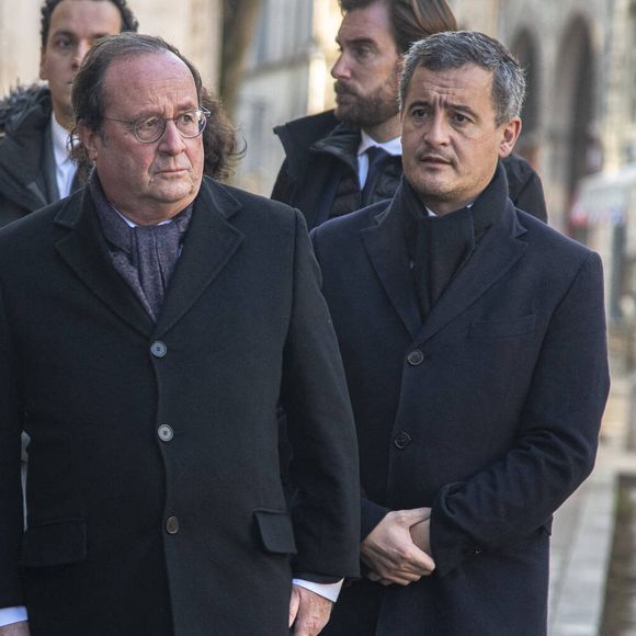 François Hollande, Gérald Darmanin - Obsèques de Gérard Collomb en la cathédrale Saint-Jean à Lyon. Le 29 novembre 2023
© Bony / Pool / Bestimage