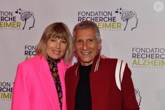 Mélanie Page, Nagui lors du Gala des 20 ans de la Fondation Recherche Alzheimer qui s'est tenu à l'Olympia à Paris, France le 18 mars 2024. Photo Christophe Meng / Abaca