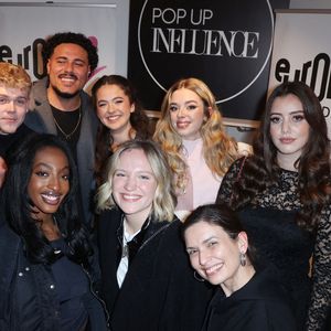 Lucie Bernardoni, Charles, Emma, Ebony, Noah, Julie, Maia, Franck, Maureen et Paul (Star Academy 12) participent à la Pop Up Influence Party organisée par Aurelien Cassirame, à Paris, le 02 février 2025 à Paris, France. Photo de Jerome Domine/ABACAPRESS.COM