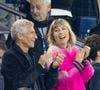 Nagui et Mélanie Page dans les tribunes du match de football de qualification pour la coupe du monde 2026 opposant la France à Azerbaïdjan (3-0) au Parc des Princes à Paris, France, le 10 octobre 2025. 

© Cyril Moreau/Bestimage